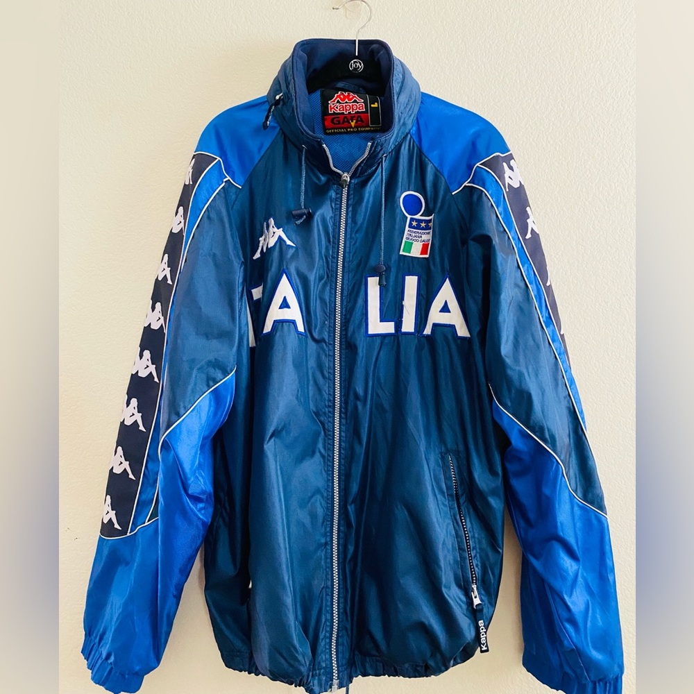 Kappa Italia GARA Track Jacket Navy Blue Full Zip Soccer Windbreaker L